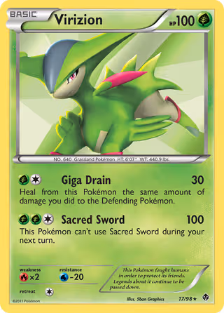 Virizion 17/98 Pokemon card