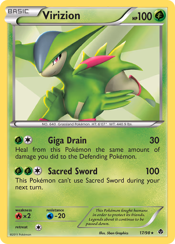 Virizion 17/98 Pokemon card