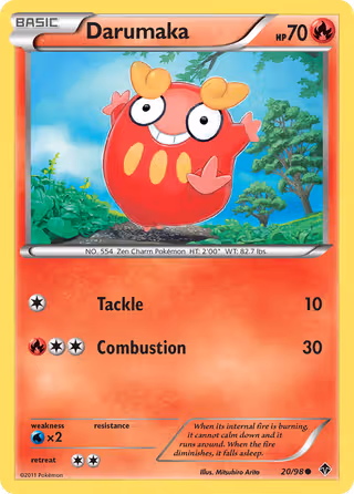 Darumaka 20/98 Pokemon card