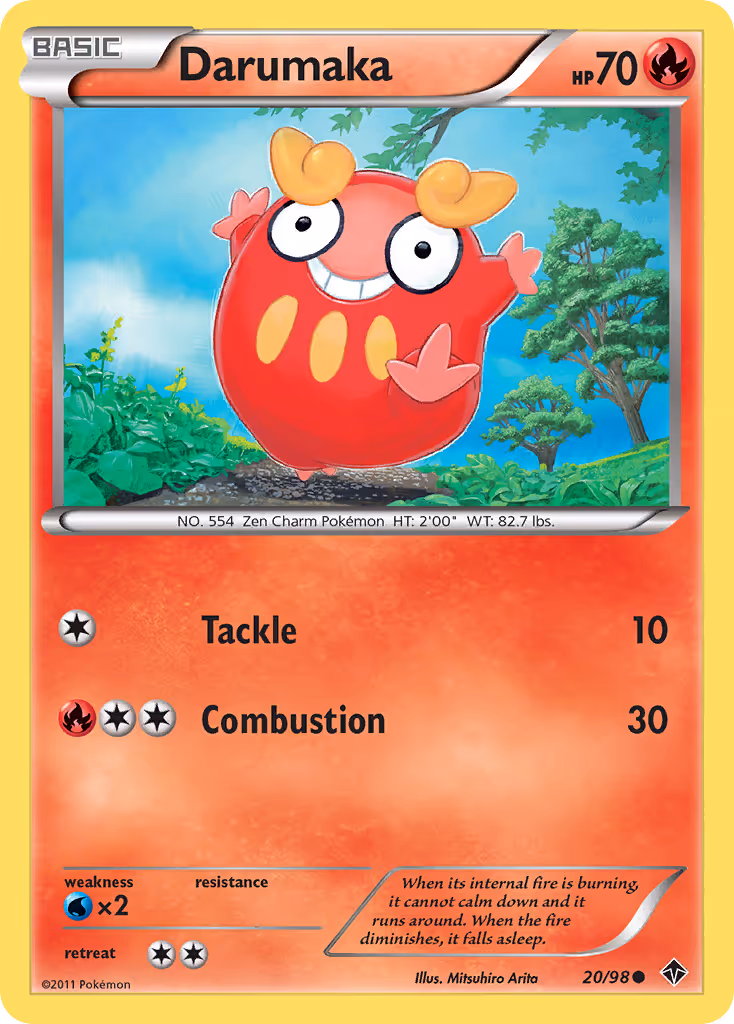 Darumaka 20/98 Pokemon card