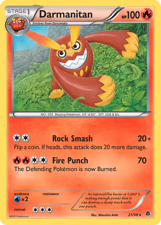 Darmanitan 21/98 Pokemon card