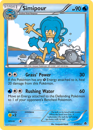 Simipour 23/98 Pokemon card