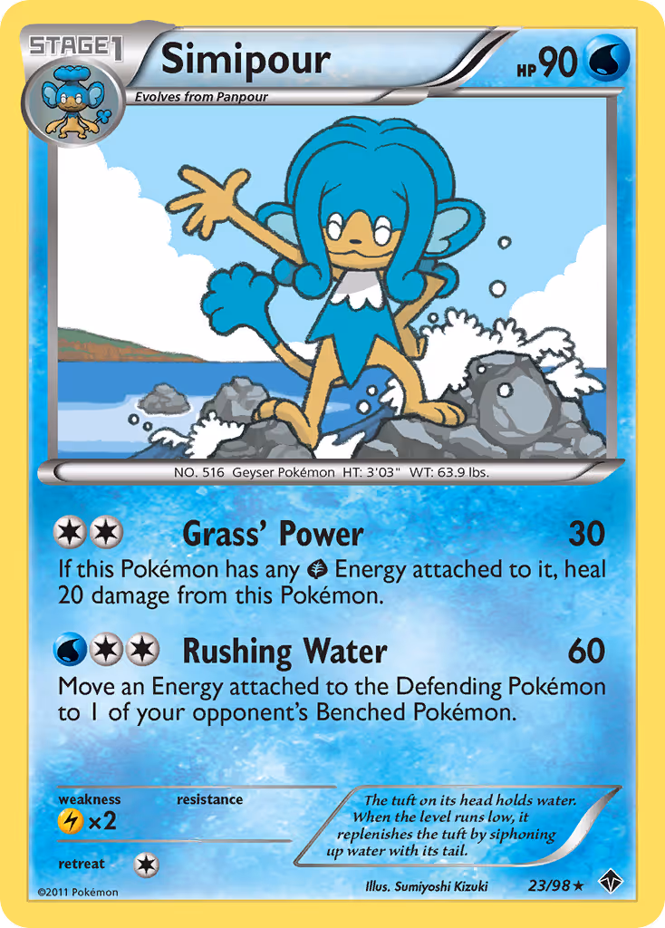 Simipour 23/98 Pokemon card