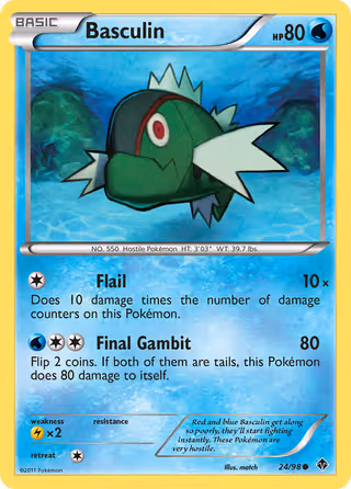 Basculin 24/98 Pokemon card