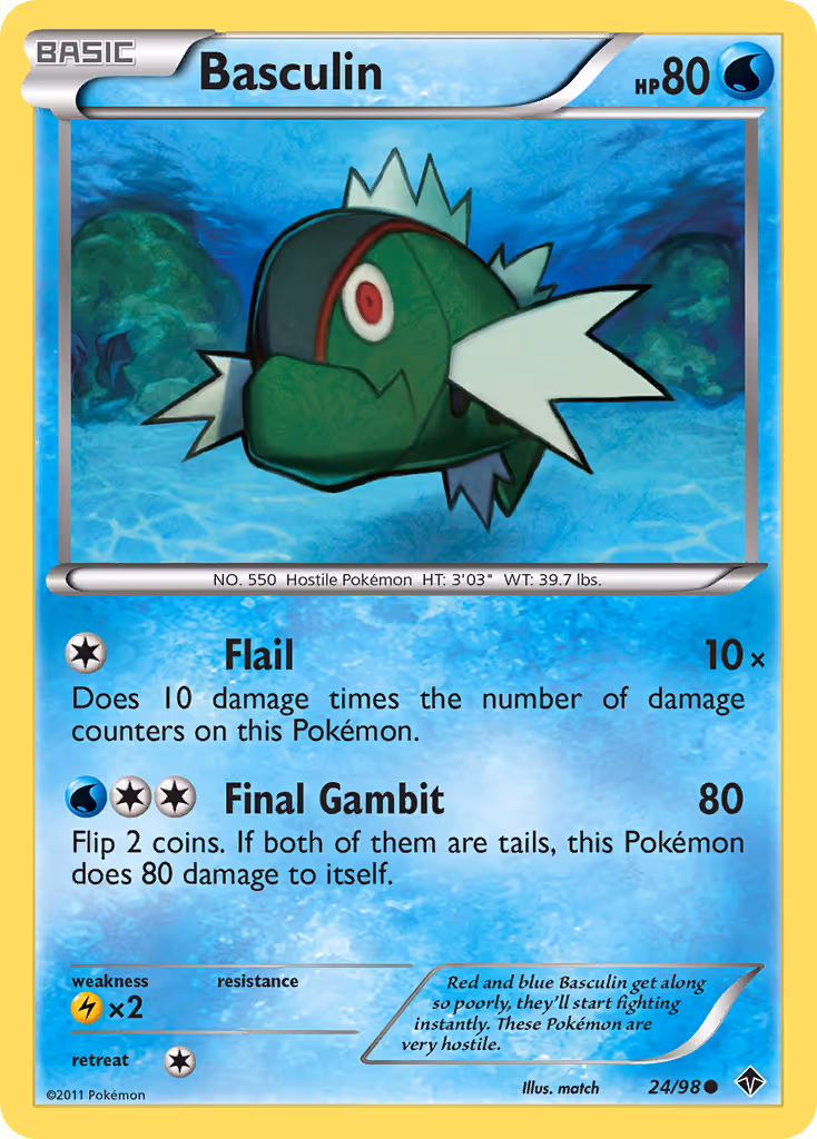 Basculin 24/98 Pokemon card