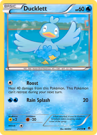 Ducklett 26/98 Pokemon card