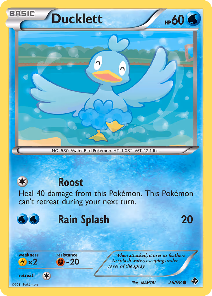 Ducklett 26/98 Pokemon card