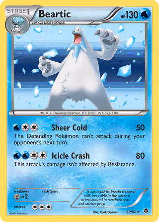 Beartic 30/98 Pokemon card