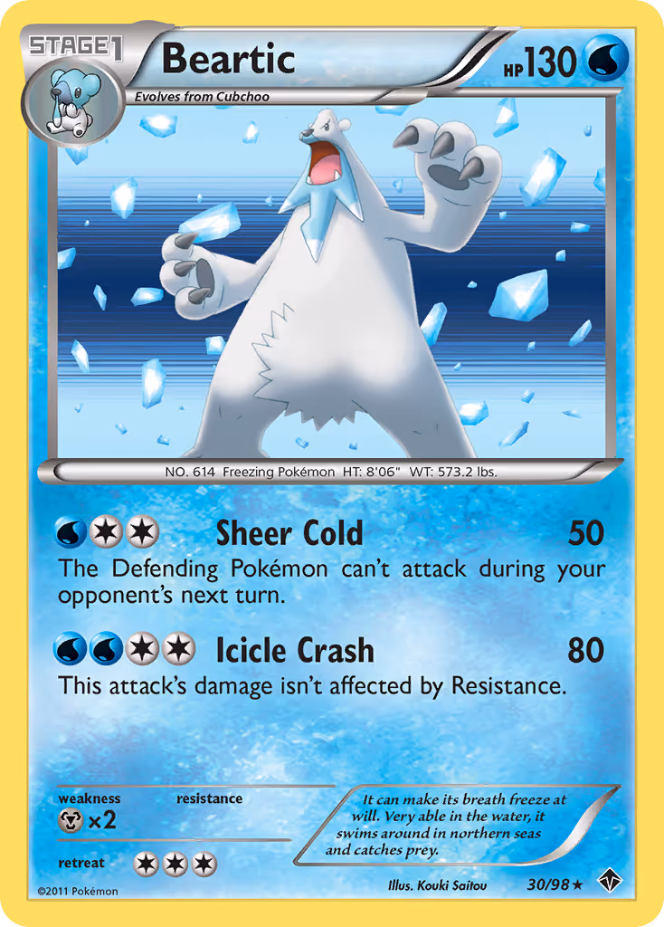 Beartic 30/98 Pokemon card