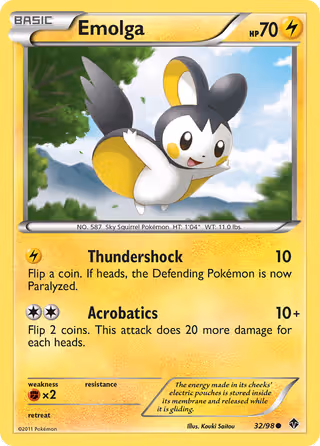 Emolga 32/98 Pokemon card