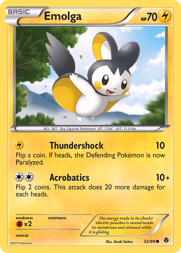 Emolga 32/98 Pokemon card