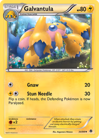 Galvantula 34/98 Pokemon card