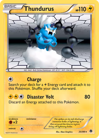 Thundurus 35/98 Pokemon card
