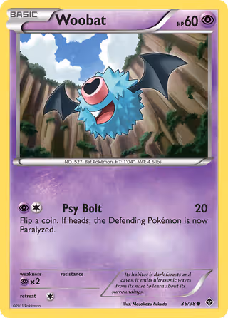 Woobat 36/98 Pokemon card