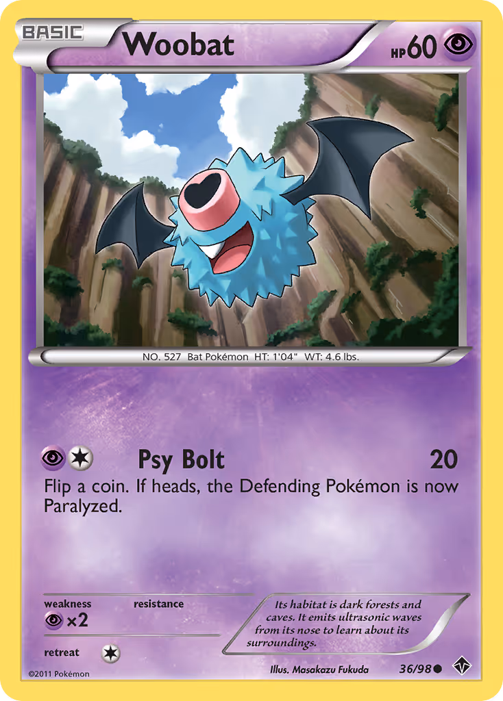 Woobat 36/98 Pokemon card