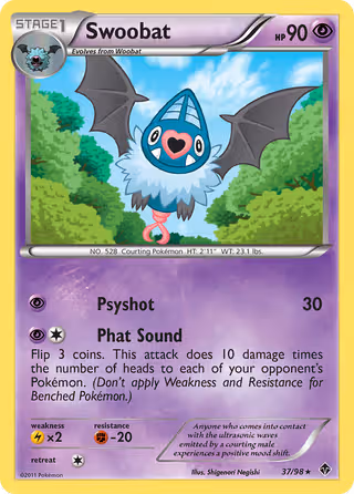 Swoobat 37/98 Pokemon card