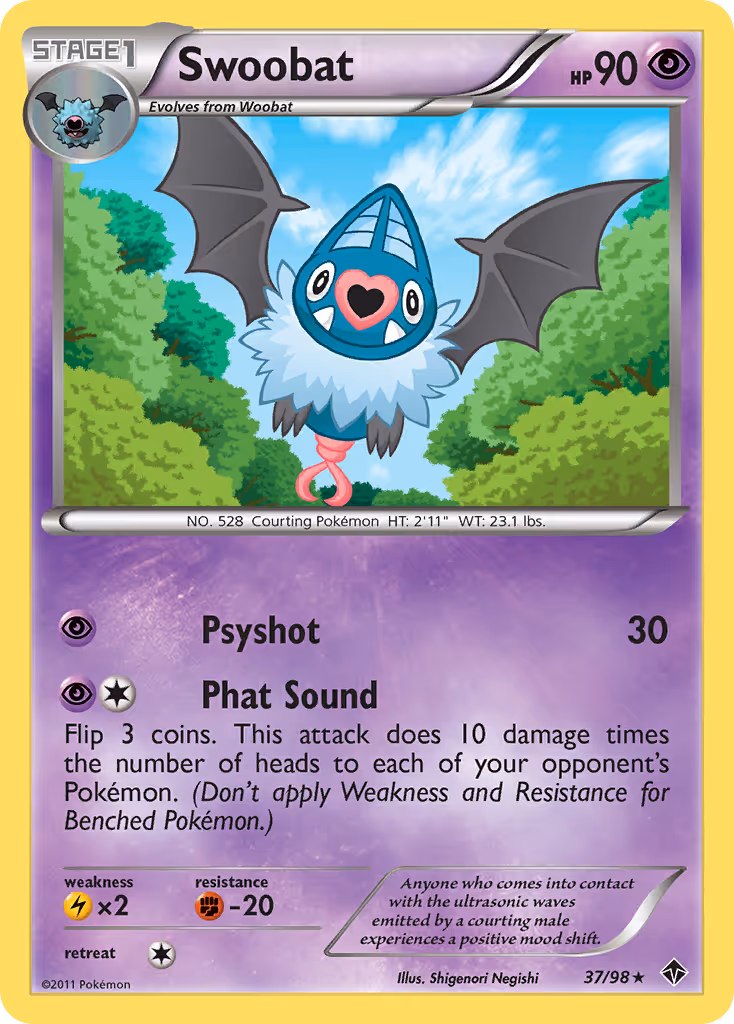 Swoobat 37/98 Pokemon card