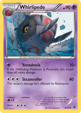 Whirlipede 39/98 Pokemon card