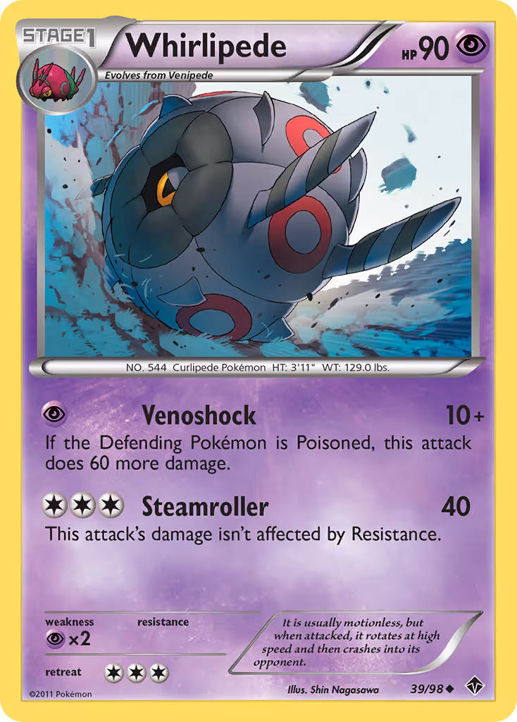 Whirlipede 39/98 Pokemon card