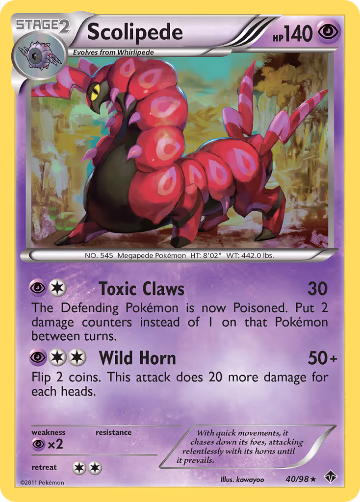 Scolipede 40/98 Pokemon card