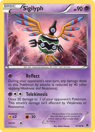 Sigilyph 41/98 Pokemon card