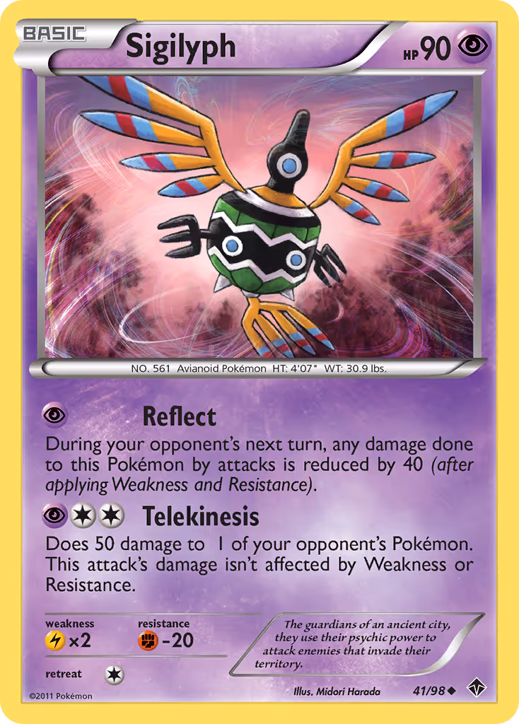 Sigilyph 41/98 Pokemon card