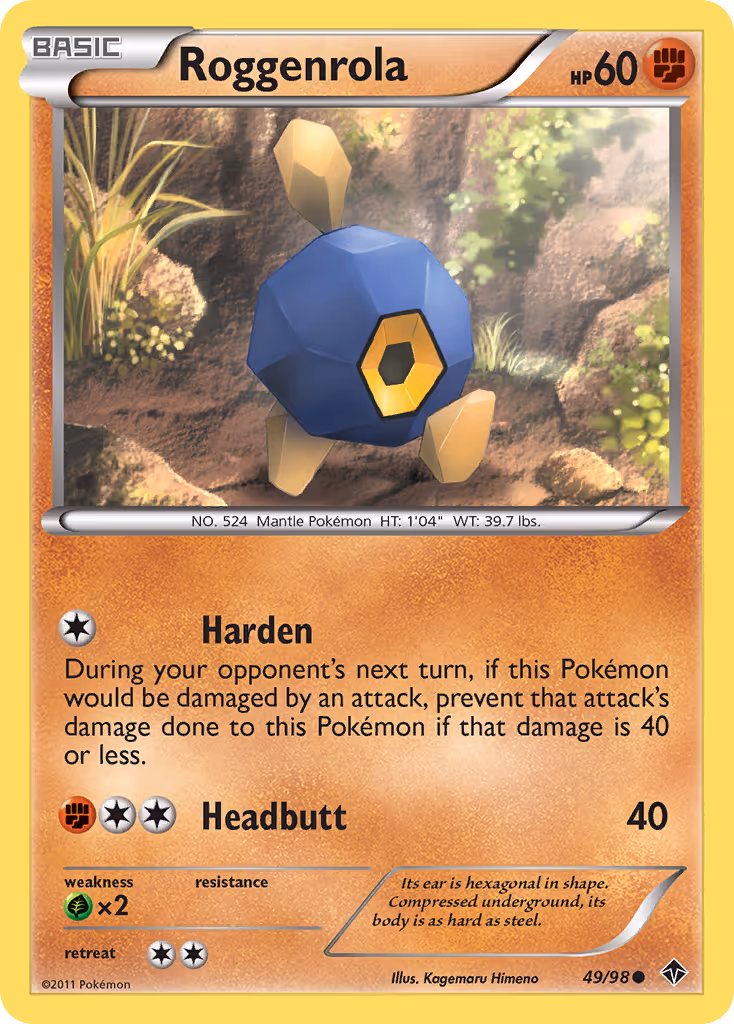 Roggenrola 49/98 Pokemon card