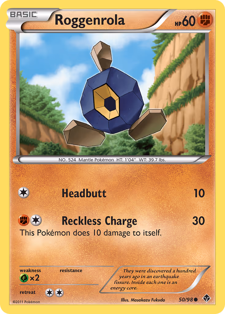 Roggenrola 50/98 Pokemon card