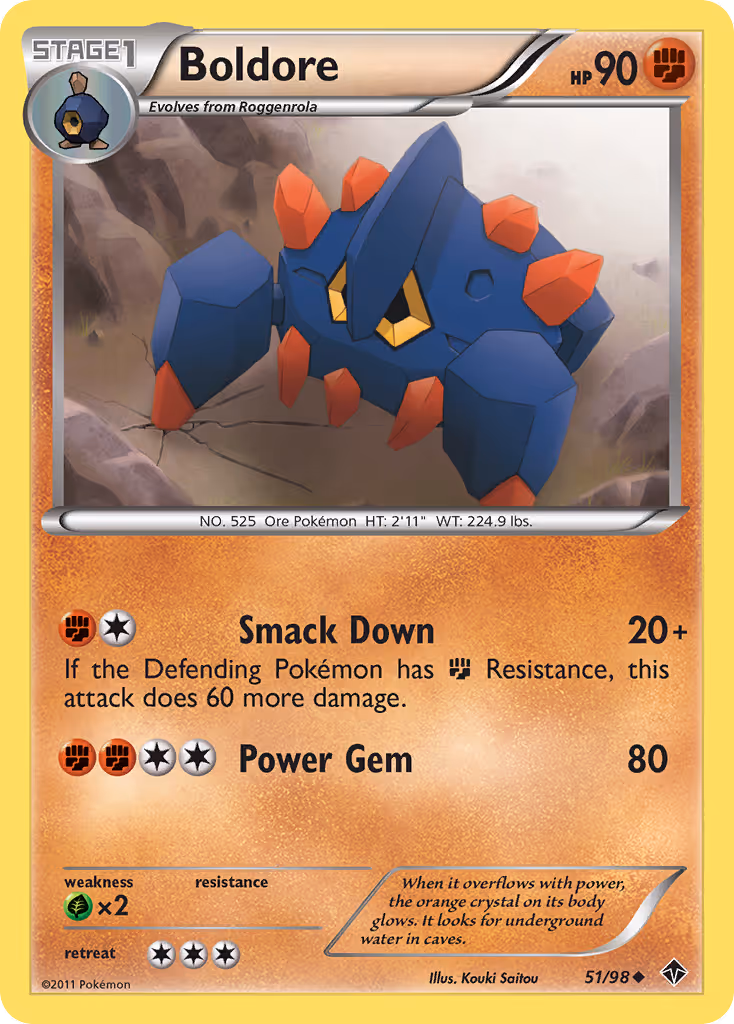 Boldore 51/98 Pokemon card