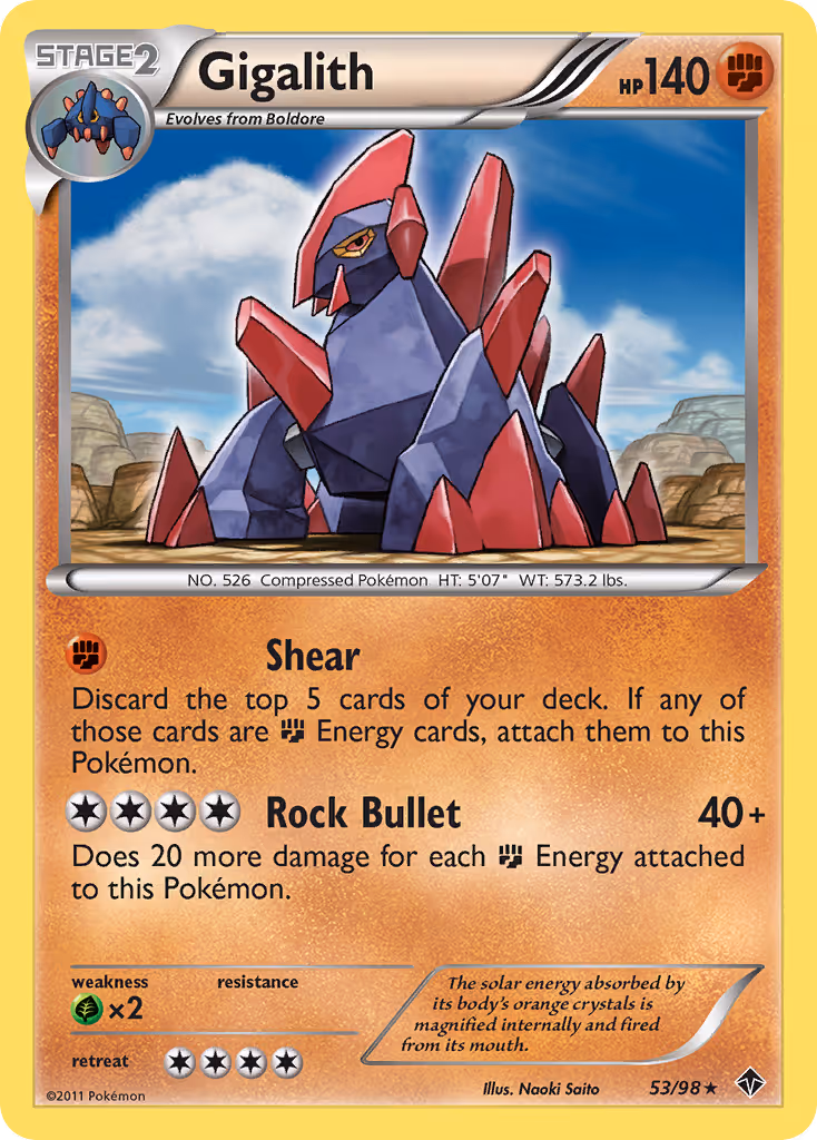 Gigalith 53/98 Pokemon card