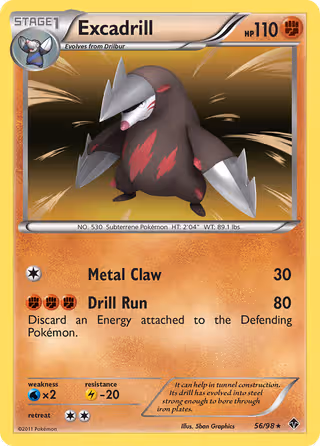 Excadrill 56/98 Pokemon card