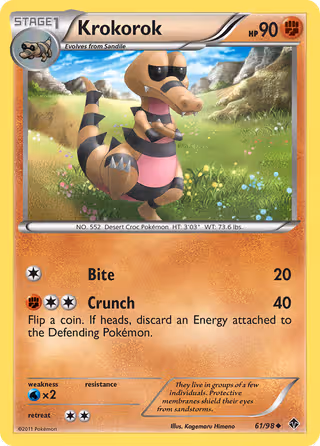 Krokorok 61/98 Pokemon card