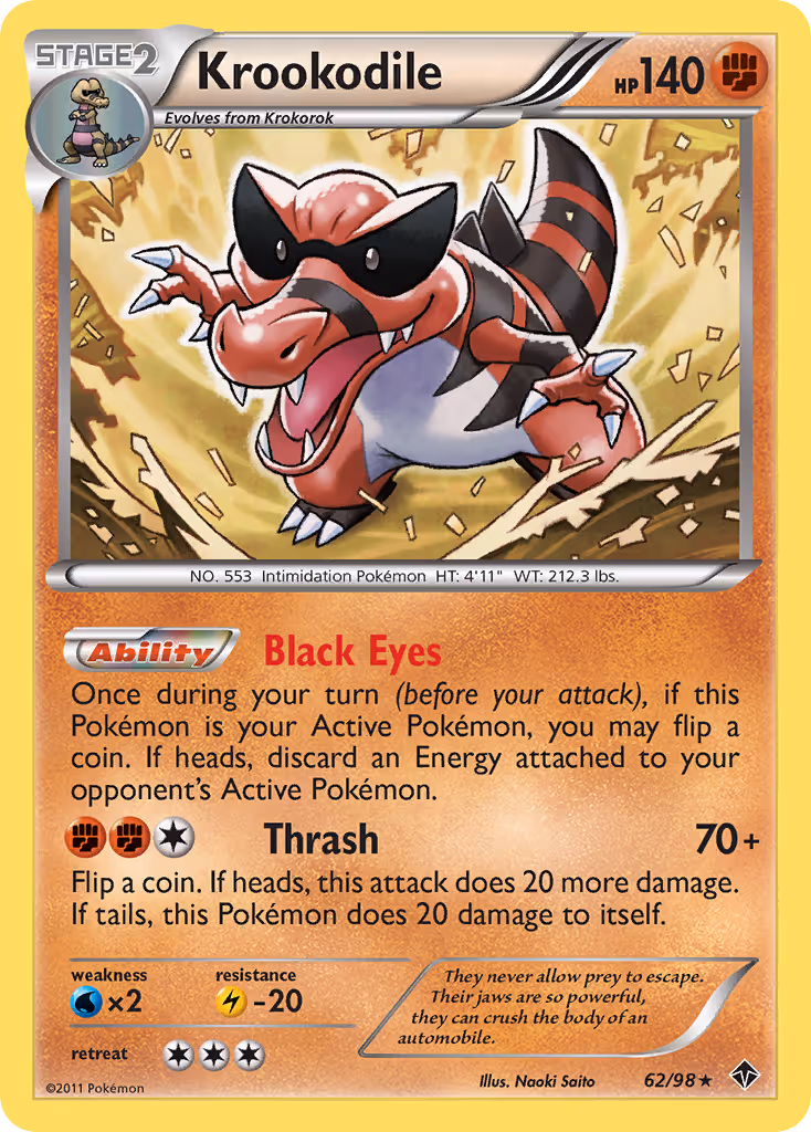 Krookodile 62/98 Pokemon card