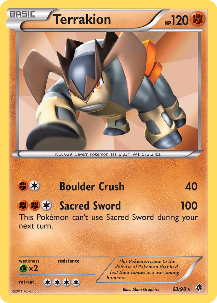 Terrakion 63/98 Pokemon card