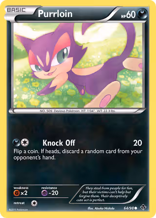 Purrloin 64/98 Pokemon card