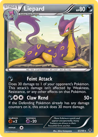 Liepard 65/98 Pokemon card
