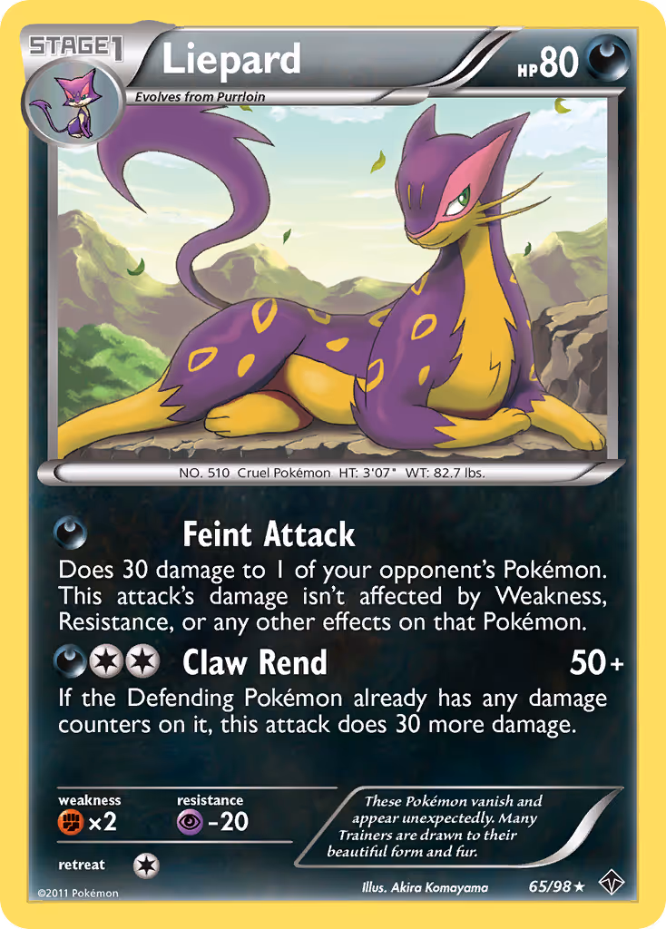 Liepard 65/98 Pokemon card