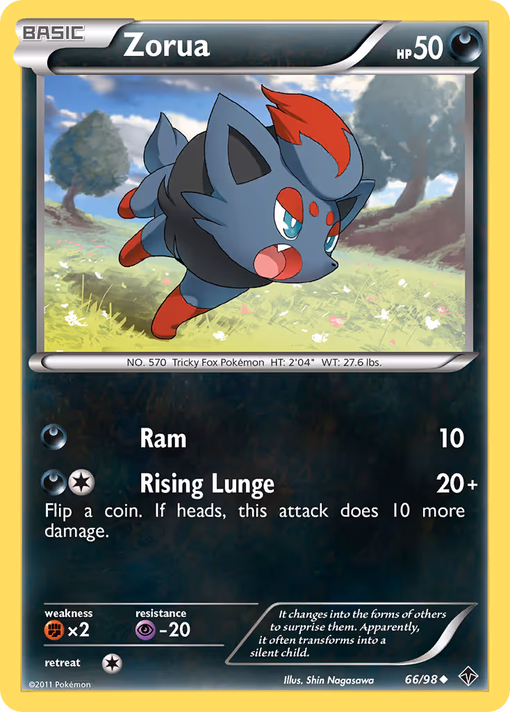 Zorua 66/98 Pokemon card