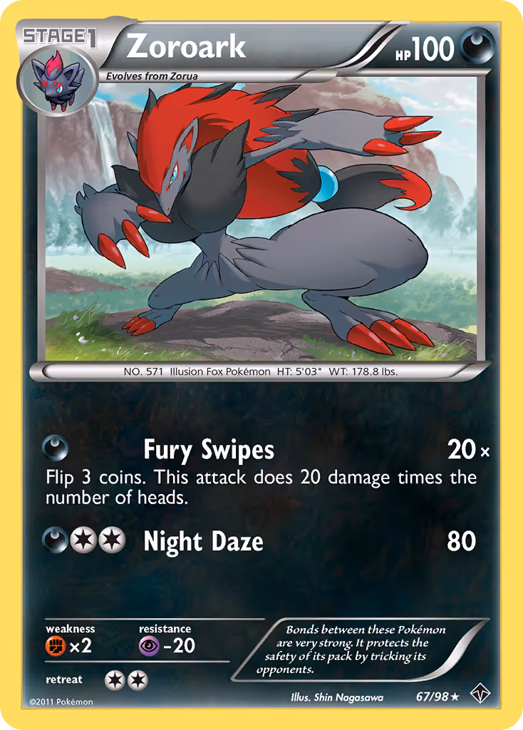 Zoroark 67/98 Pokemon card