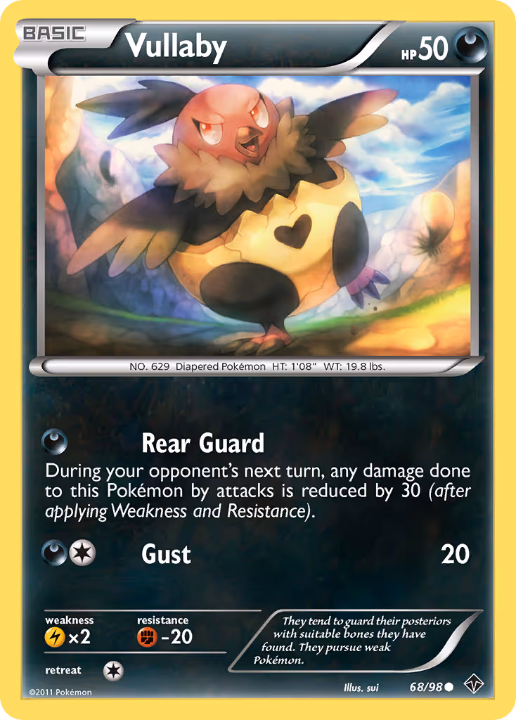 Vullaby 68/98 Pokemon card