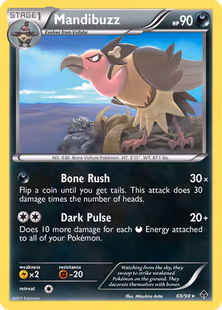 Mandibuzz 69/98 Pokemon card