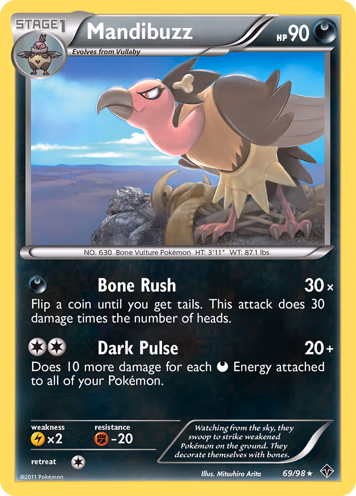 Mandibuzz 69/98 Pokemon card