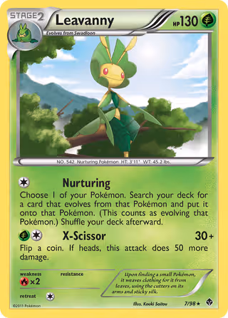 Leavanny 7/98 Pokemon card