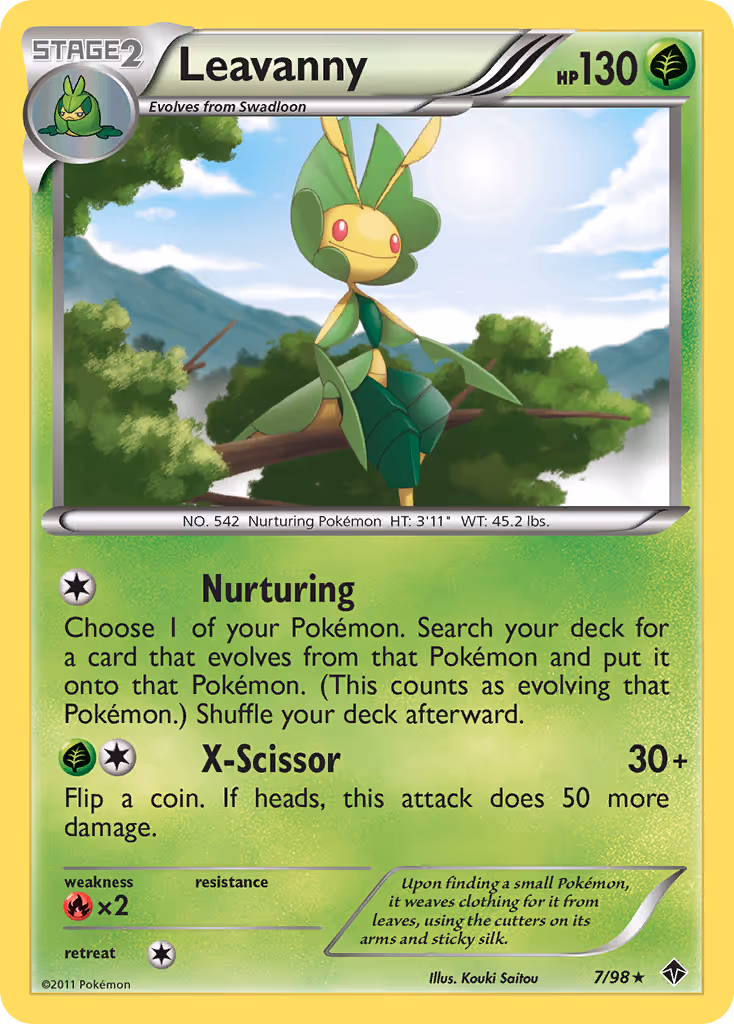 Leavanny 7/98 Pokemon card
