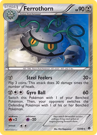 Ferrothorn 72/98 Pokemon card