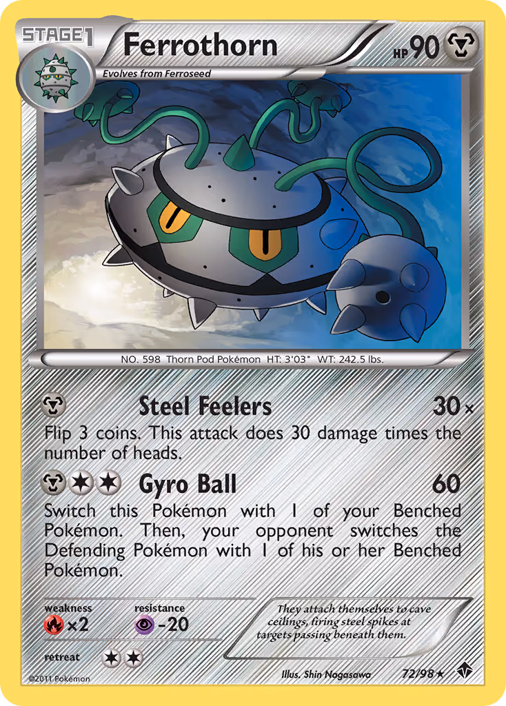 Ferrothorn 72/98 Pokemon card