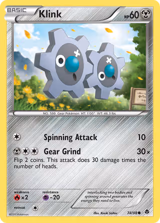 Klink 74/98 Pokemon card