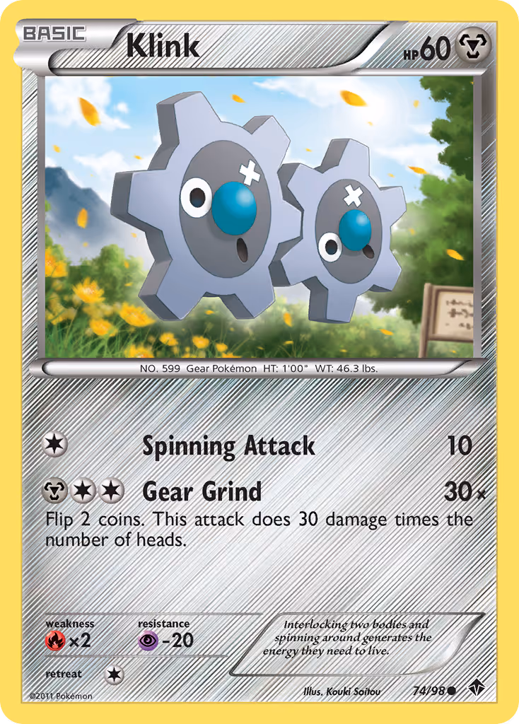 Klink 74/98 Pokemon card
