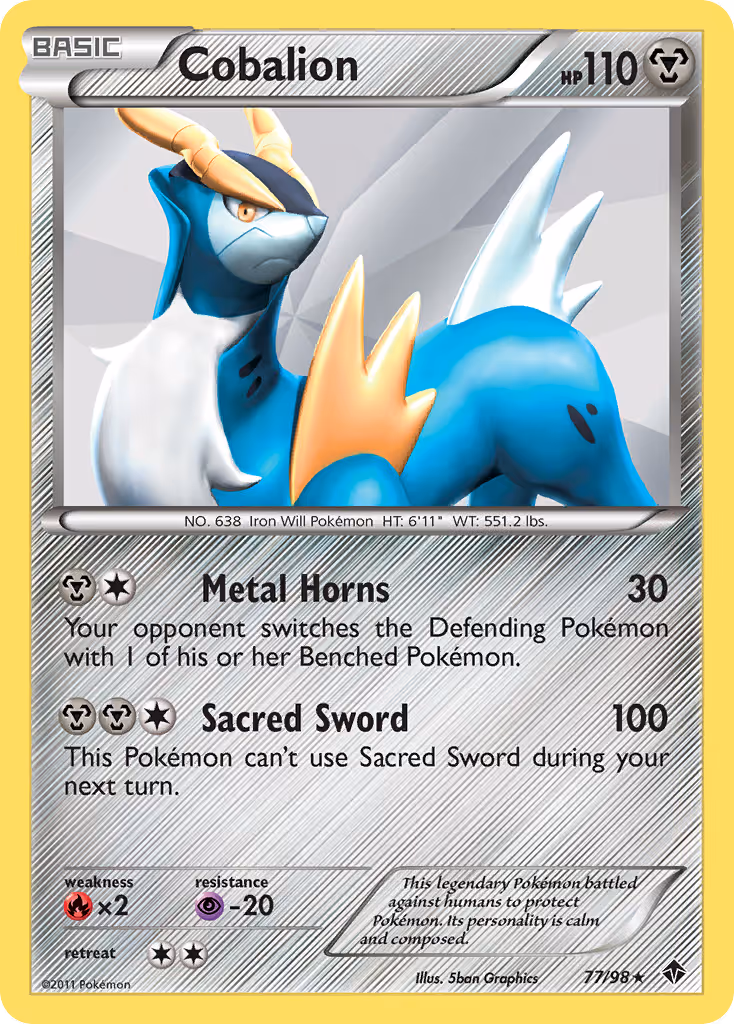 Cobalion 77/98 Pokemon card