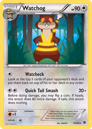 Watchog 79/98 Pokemon card